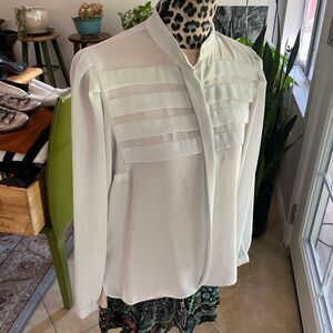 Vintage blouse cool as a cucumber Med campus casuals polyester grandmas closet